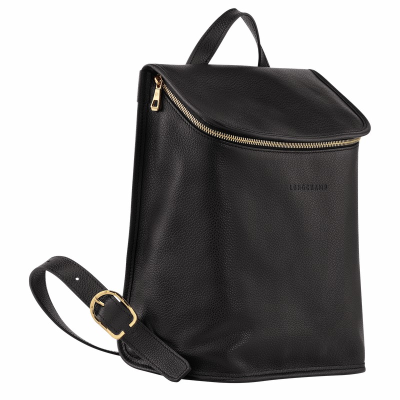 Black Longchamp Le FOULONNÉ Backpack - Leather UK | 10195021001