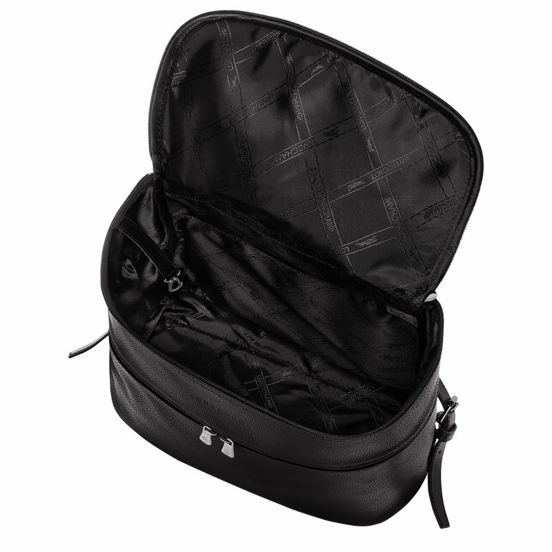 Black Longchamp Le FOULONNÉ Backpack - Leather UK | L1617021047-