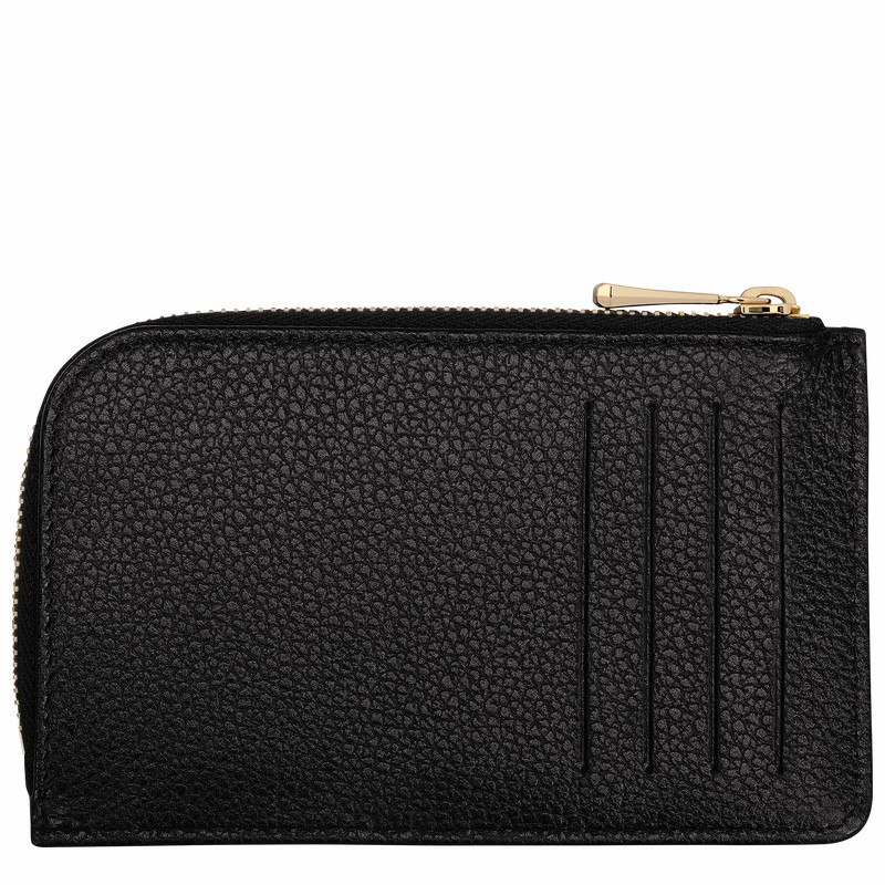 Black Longchamp Le FOULONNÉ Card holder - Leather UK | 30036021001-