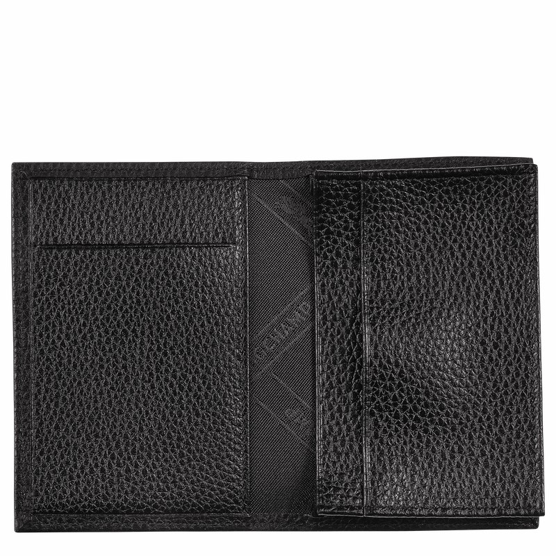 Black Longchamp Le FOULONNÉ Card holder - Leather UK | L3243021001-