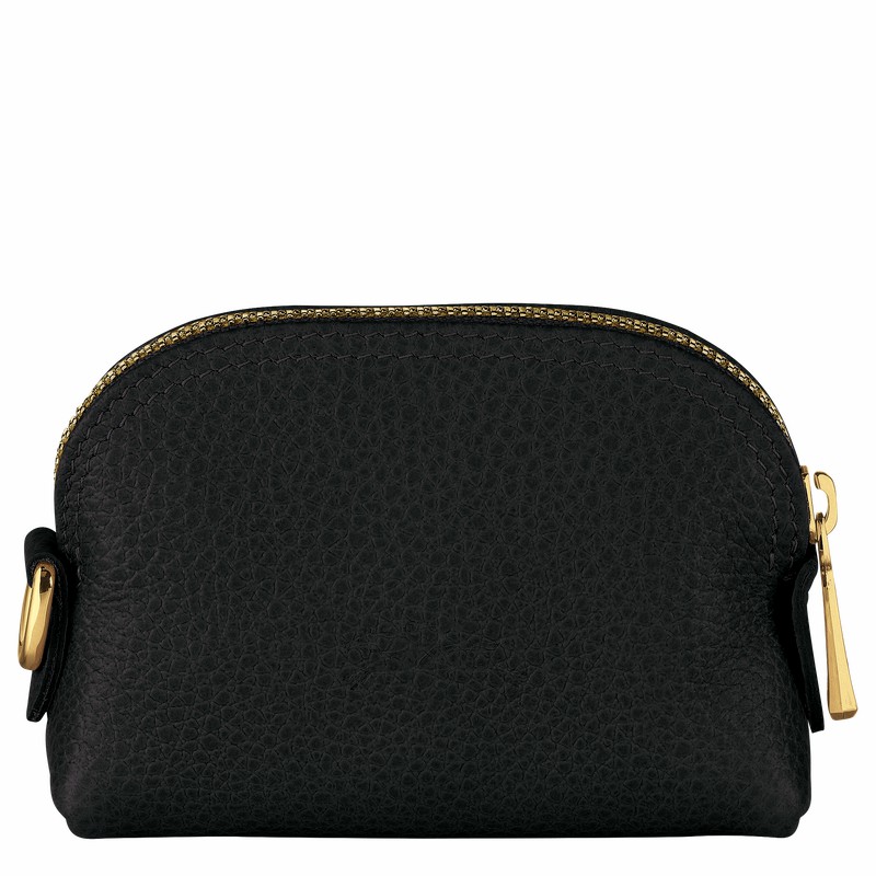 Black Longchamp Le FOULONNÉ Coin purse - Leather UK | L3686021001