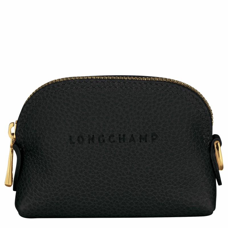 Black Longchamp Le FOULONNÉ Coin purse - Leather UK | L3686021001