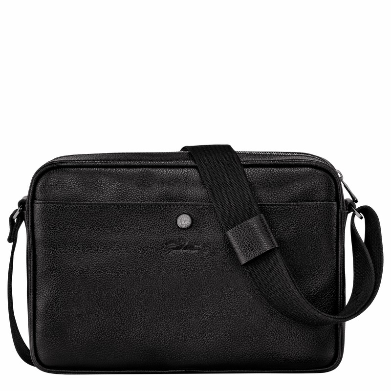 Black Longchamp Le FOULONNÉ M Camera bag - Leather UK | 20044021047