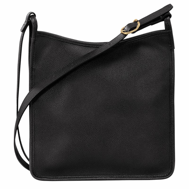 Black Longchamp Le FOULONNÉ M Crossbody bag - Leather UK | 10140021001