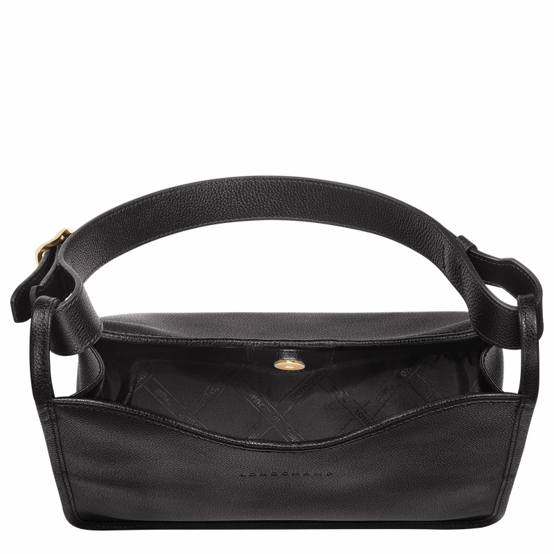 Black Longchamp Le FOULONNÉ M Hobo bag - Leather UK | 10155021001