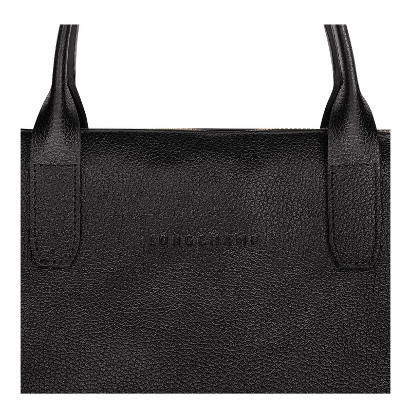 Black Longchamp Le FOULONNÉ S Briefcase - Leather UK | 20032021001