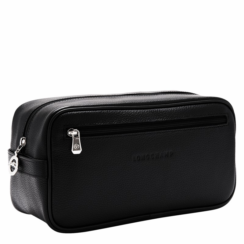 Black Longchamp Le FOULONNÉ Toiletry case - Leather UK | L1034021047-