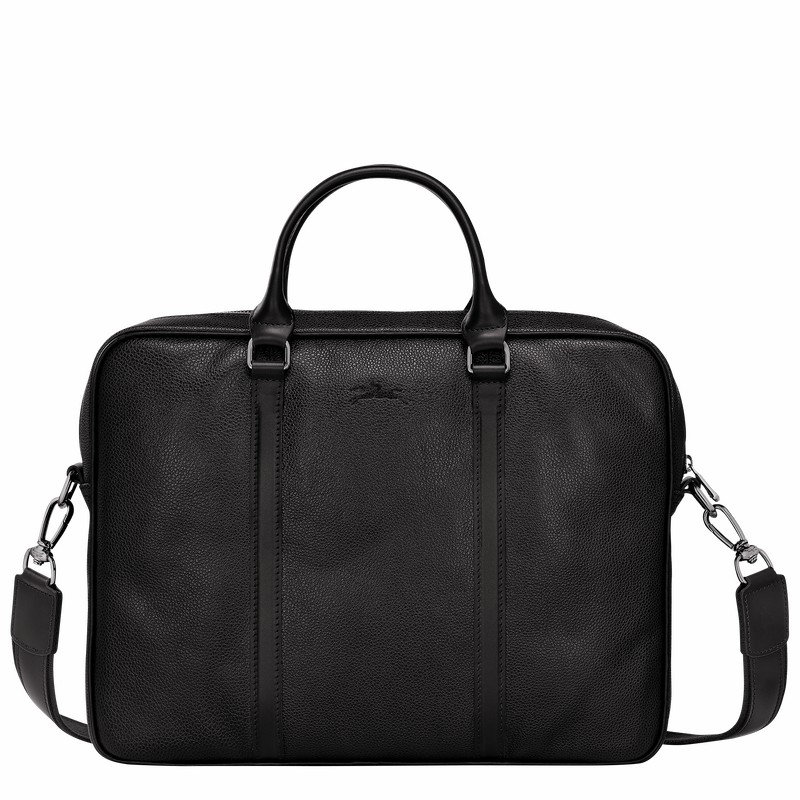 Black Longchamp Le FOULONNÉ XS Briefcase - Leather UK | L2121021047