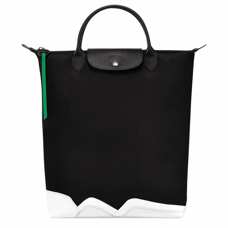 Black Longchamp Le Pliage Collection M Tote bag - Canvas UK | 10268HFF001