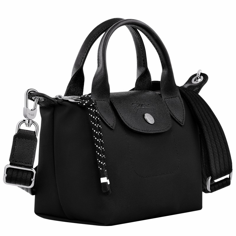 Black Longchamp Le Pliage Energy XS Handbag - Recycled canvas UK | L1500HSR001-