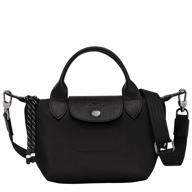 Black Longchamp Le Pliage Energy XS Handbag - Recycled canvas UK | L1500HSR001-