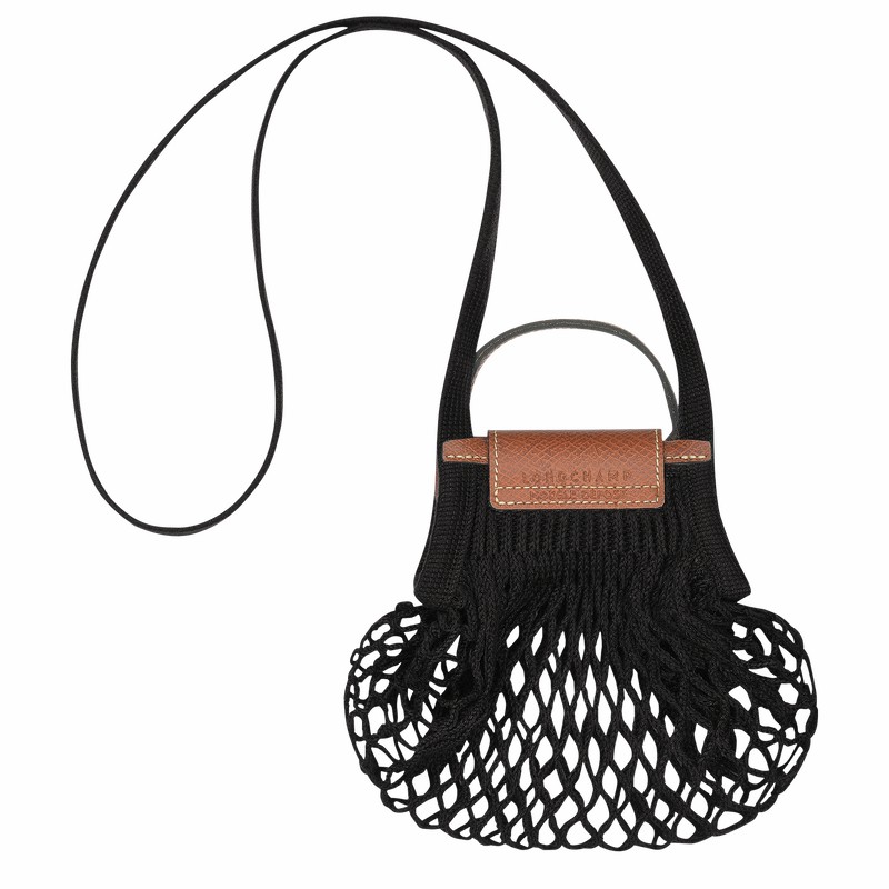 Black Longchamp Le Pliage Filet XS Mesh bag - Canvas UK | 10139HVH001