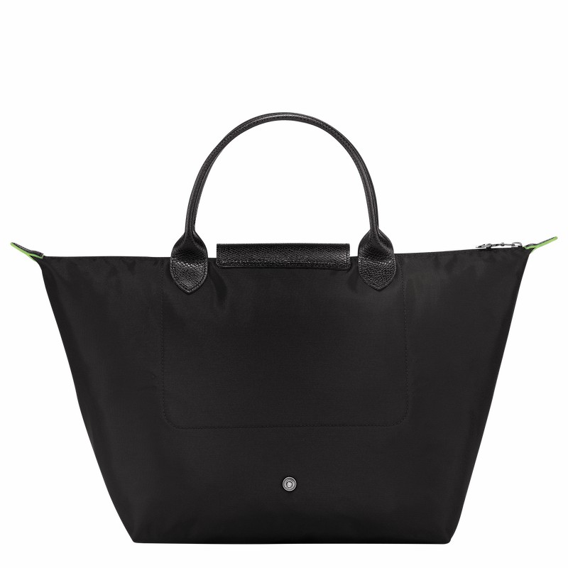 Black Longchamp Le Pliage Green M Handbag - Recycled canvas UK | L1623919001