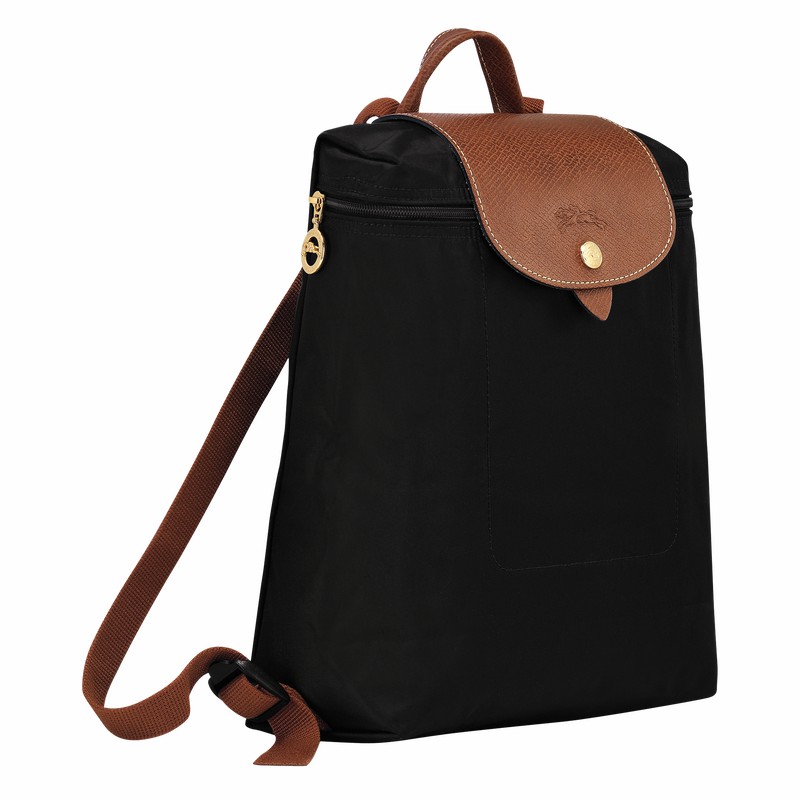 Black Longchamp Le Pliage Original M Backpack - Recycled canvas UK | L1699089001-