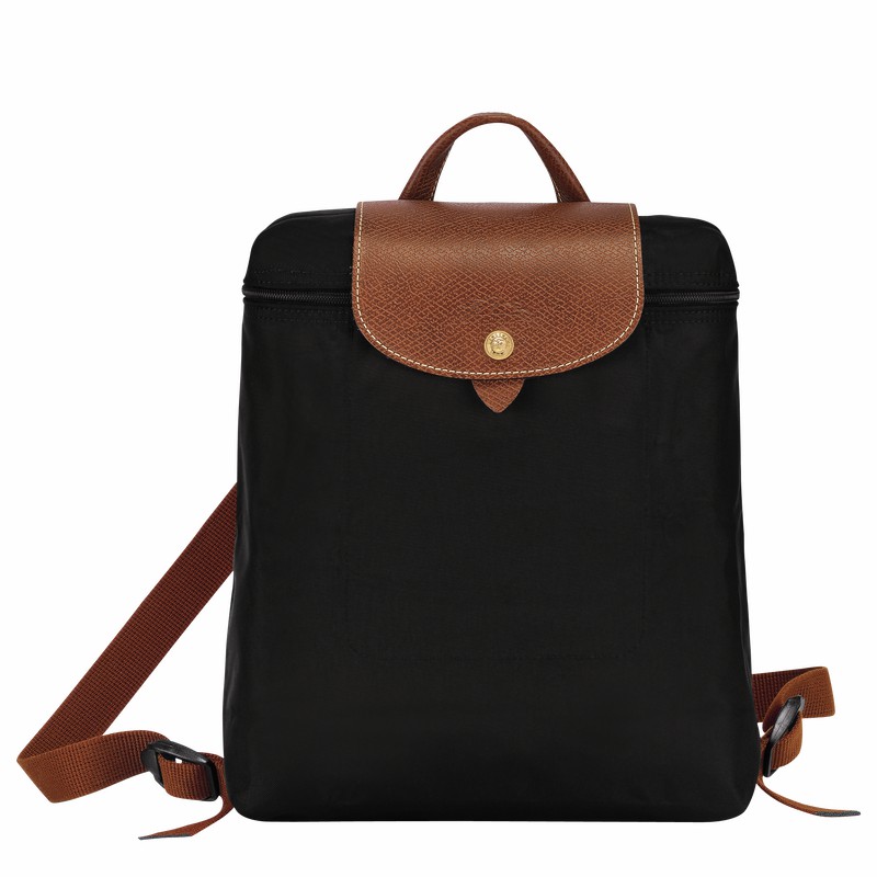 Black Longchamp Le Pliage Original M Backpack - Recycled canvas UK | L1699089001-