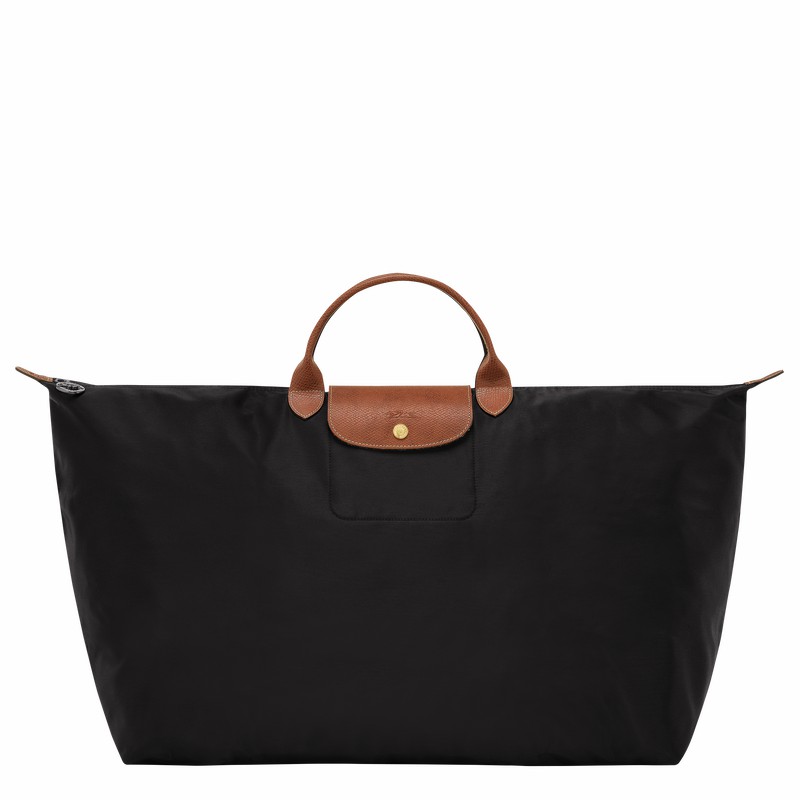 Black Longchamp Le Pliage Original M Travel bag - Recycled canvas UK | L1625089001