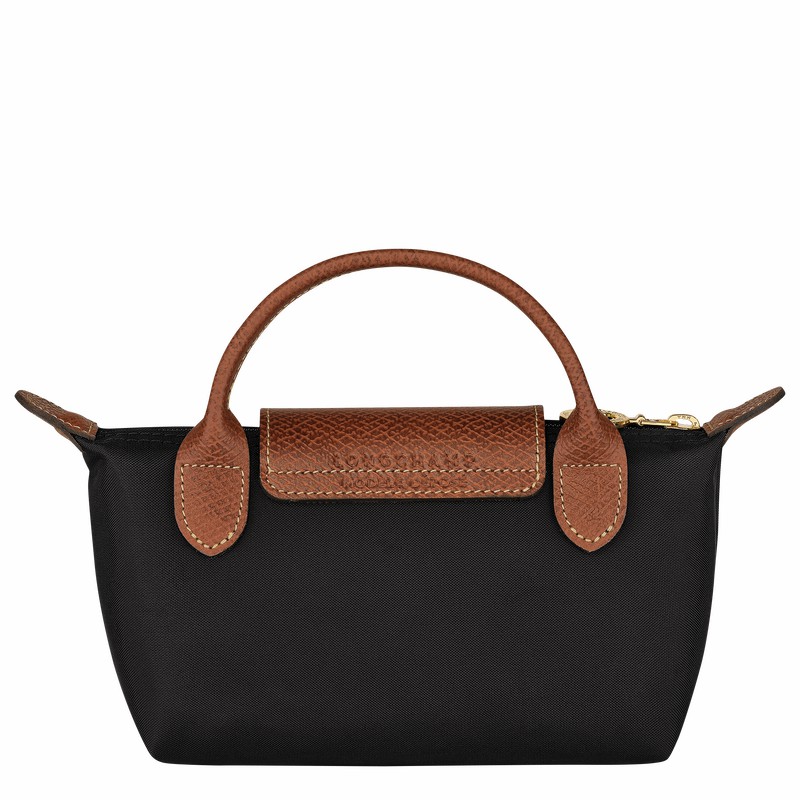 Black Longchamp Le Pliage Original Pouch with handle - Recycled canvas UK | 34175089001