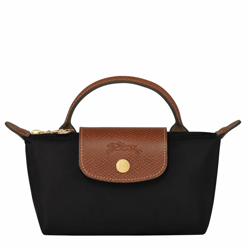 Black Longchamp Le Pliage Original Pouch with handle - Recycled canvas UK | 34175089001