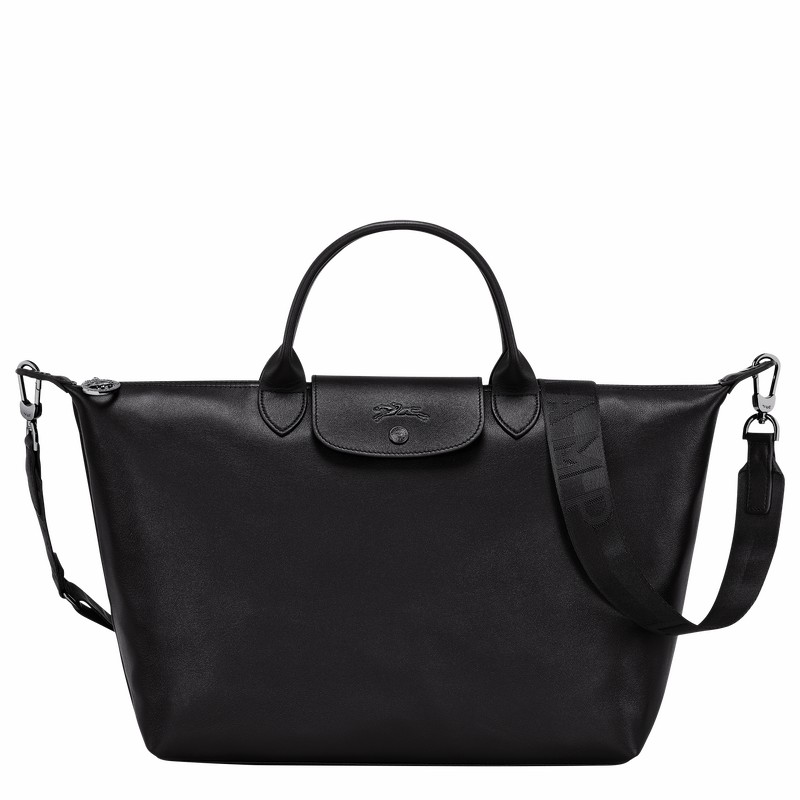 Black Longchamp Le Pliage Xtra L Handbag - Leather UK | 10201987001-