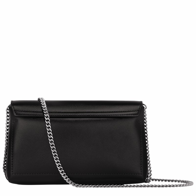 Black Longchamp Le Roseau Clutch - Leather UK | 10191HCN001