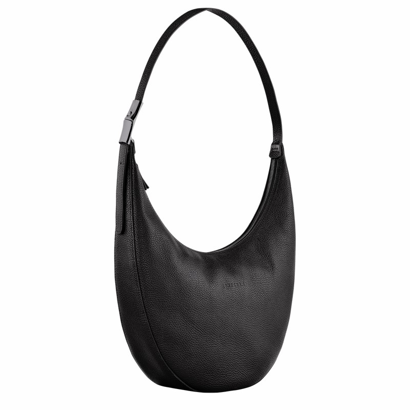 Black Longchamp Le Roseau Essential L Crossbody bag - Leather UK | 10234968001