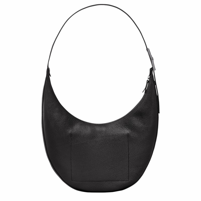 Black Longchamp Le Roseau Essential L Crossbody bag - Leather UK | 10234968001