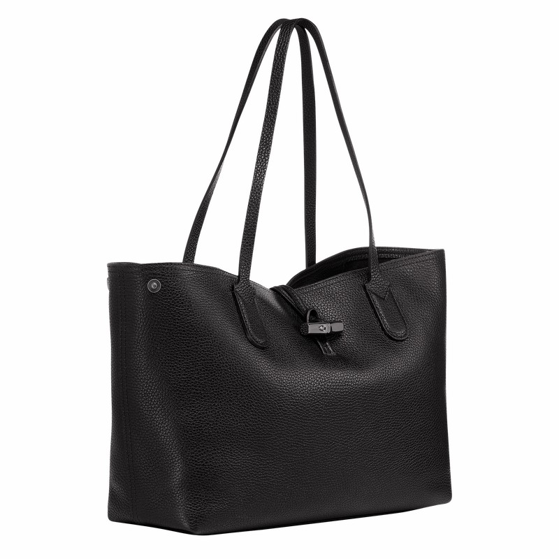 Black Longchamp Le Roseau Essential L Tote bag - Leather UK | L2686968001