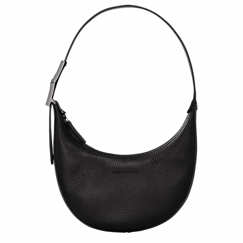 Black Longchamp Le Roseau Essential S Hobo bag - Leather UK | 10217968001