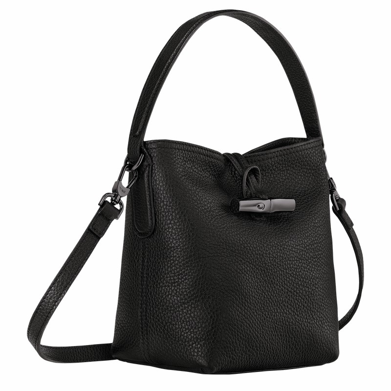 Black Longchamp Le Roseau Essential XS Bucket bag - Leather UK | 10159968001