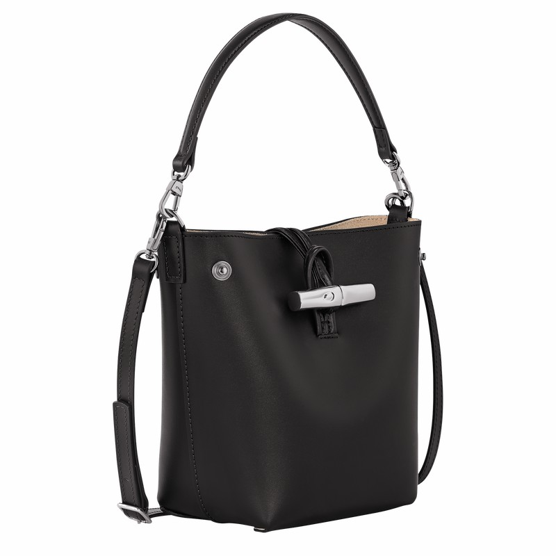 Black Longchamp Le Roseau XS Bucket bag - Leather UK | 10229HCL001