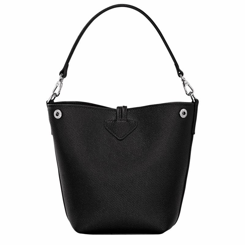 Black Longchamp Le Roseau XS Bucket bag - Leather UK | 10279HFP001