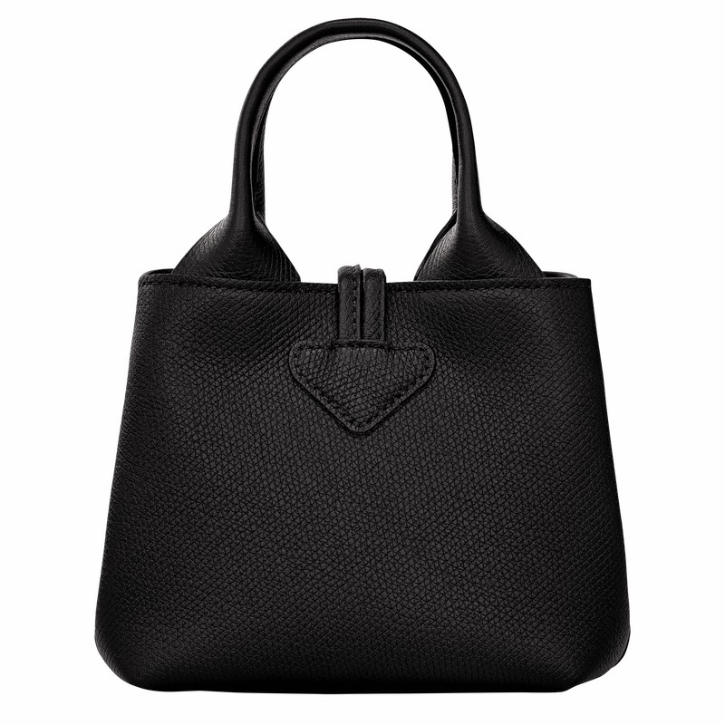 Black Longchamp Le Roseau XS Handbag - Leather UK | 10278HFP001