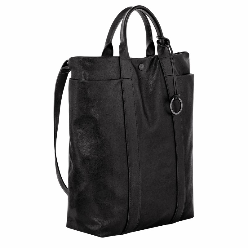 Black Longchamp Parisis M Tote bag - Leather UK | 10265HFC001