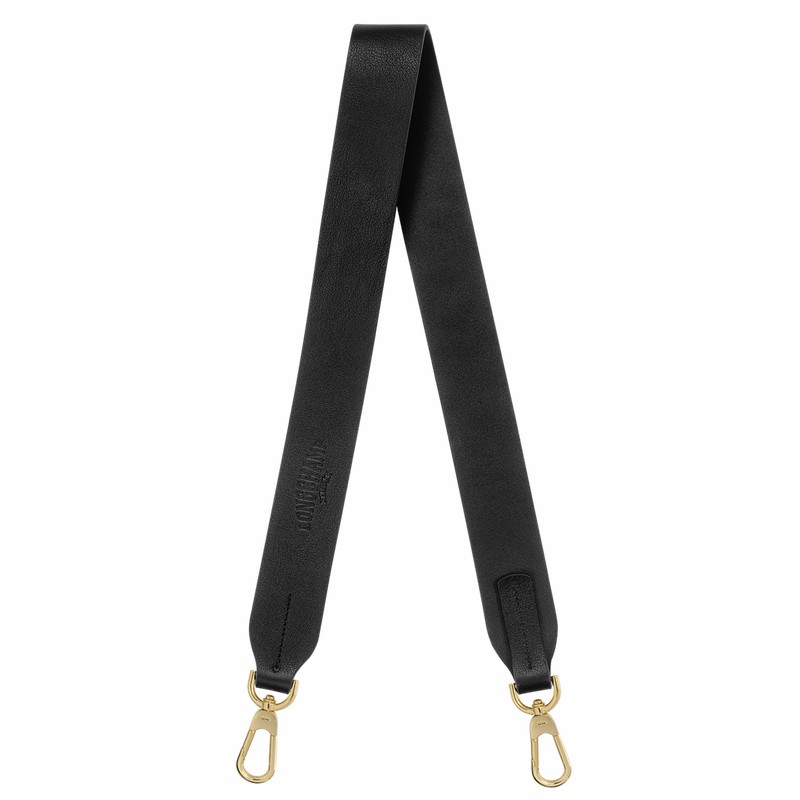 Black Longchamp Shoulder strap - Leather UK | 34208H93001-