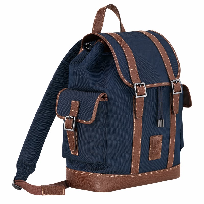 Blue Longchamp Boxford Backpack - Recycled canvas UK | 20035080127