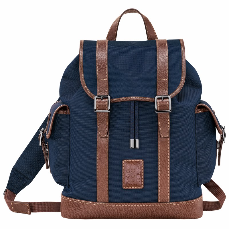 Blue Longchamp Boxford Backpack - Recycled canvas UK | 20035080127