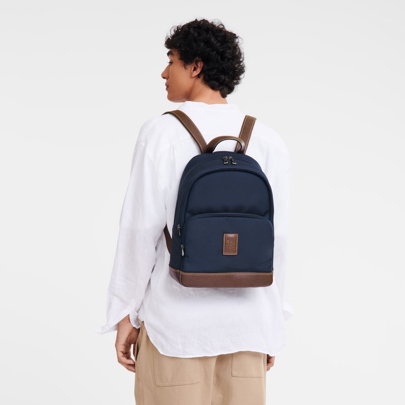 Blue Longchamp Boxford Backpack - Recycled canvas UK | L1475080127