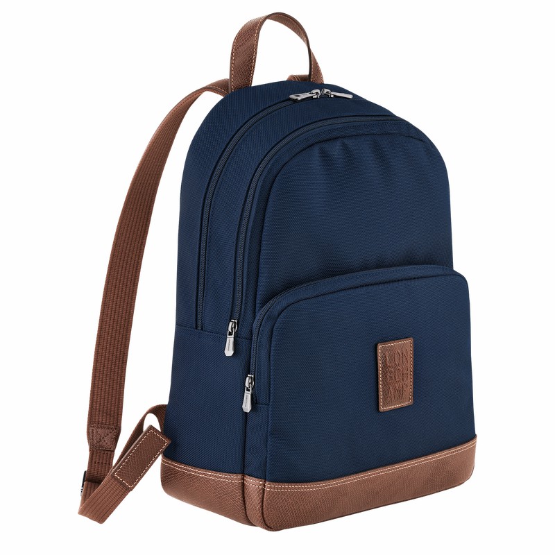 Blue Longchamp Boxford Backpack - Recycled canvas UK | L1475080127