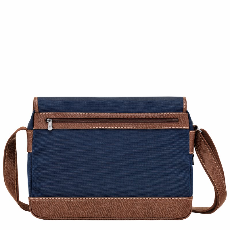 Blue Longchamp Boxford L Crossbody bag - Recycled canvas UK | L2824080127