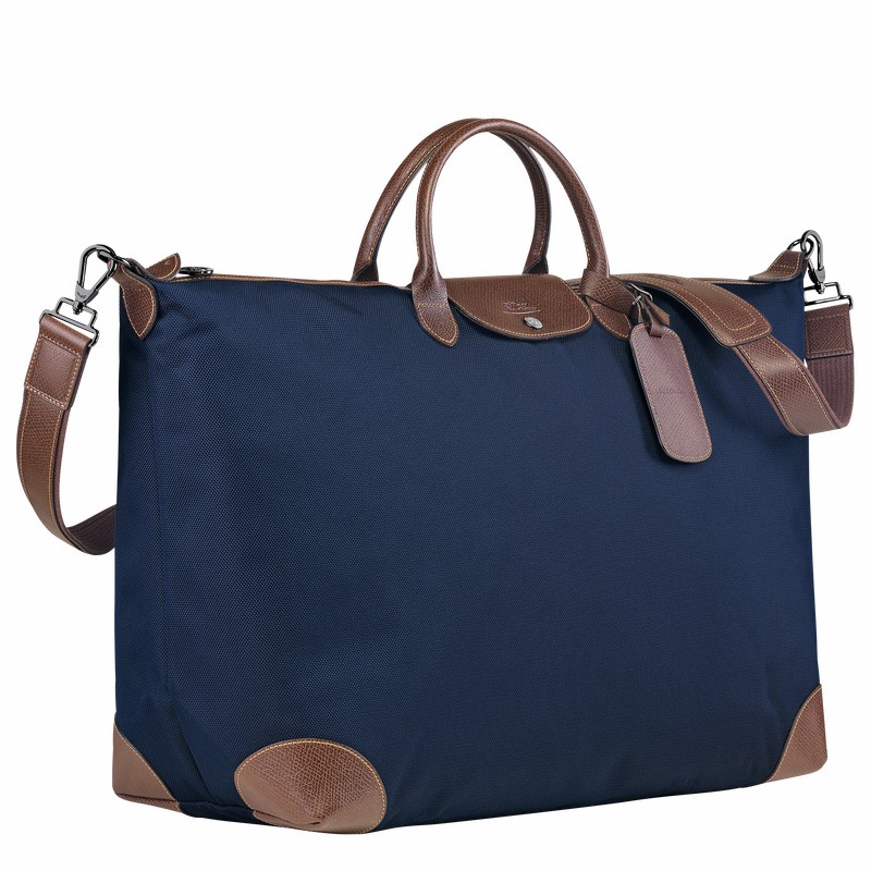 Blue Longchamp Boxford M Travel bag - Recycled canvas UK | L1625080127-