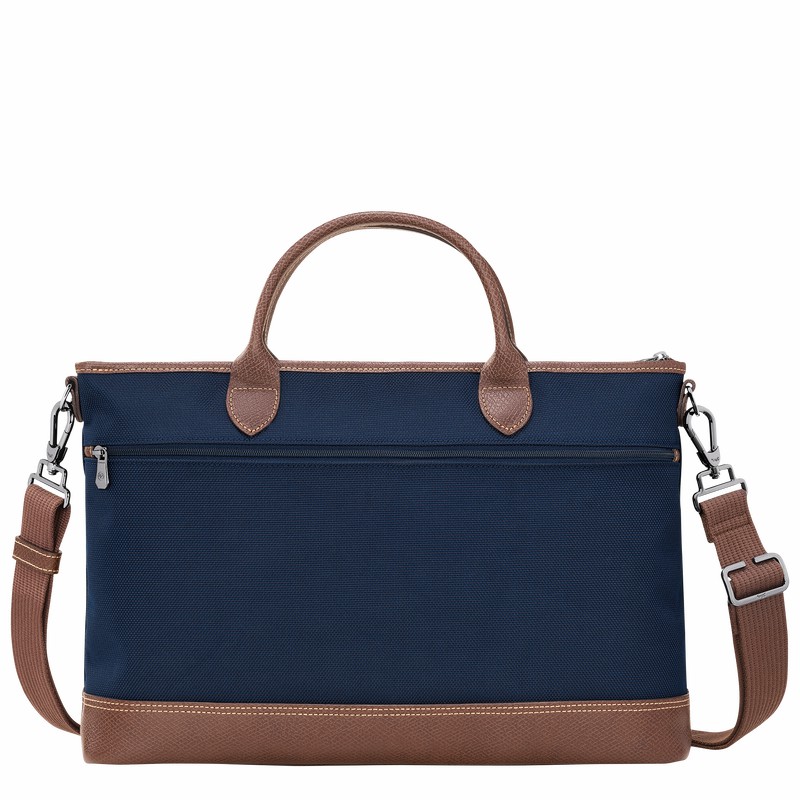 Blue Longchamp Boxford S Briefcase - Recycled canvas UK | 20032080127