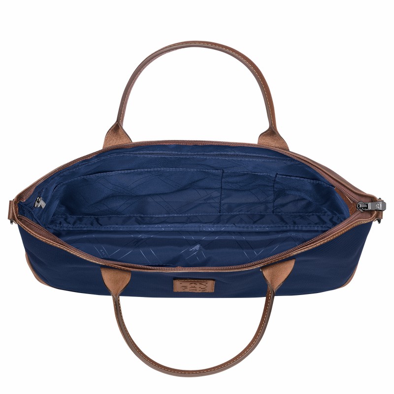 Blue Longchamp Boxford S Briefcase - Recycled canvas UK | 20032080127