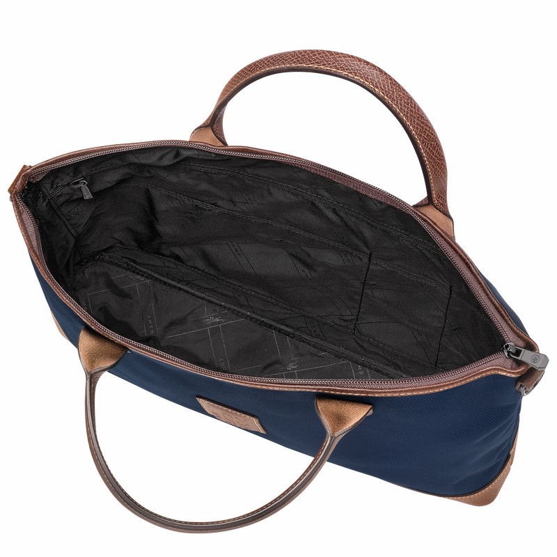 Blue Longchamp Boxford S Briefcase - Recycled canvas UK | 20032080127