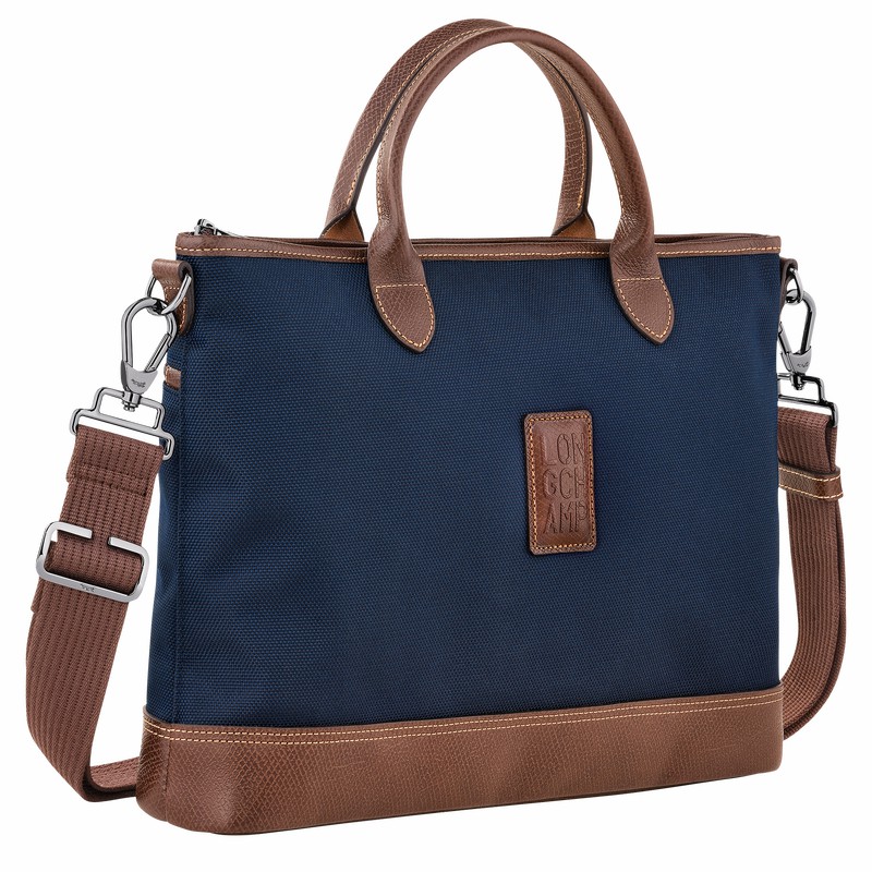 Blue Longchamp Boxford S Briefcase - Recycled canvas UK | 20032080127-