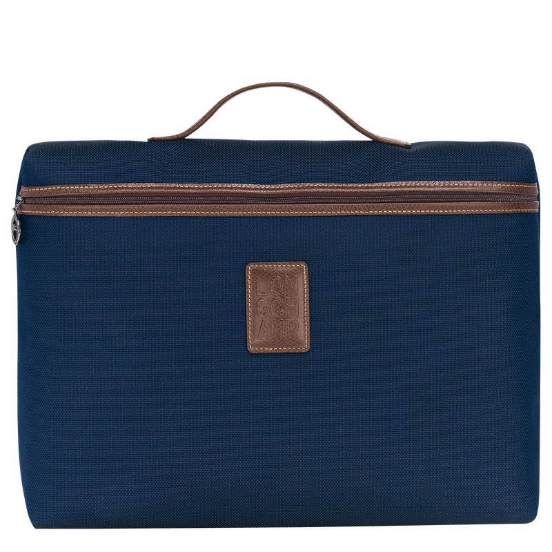 Blue Longchamp Boxford S Briefcase - Recycled canvas UK | L2182080127