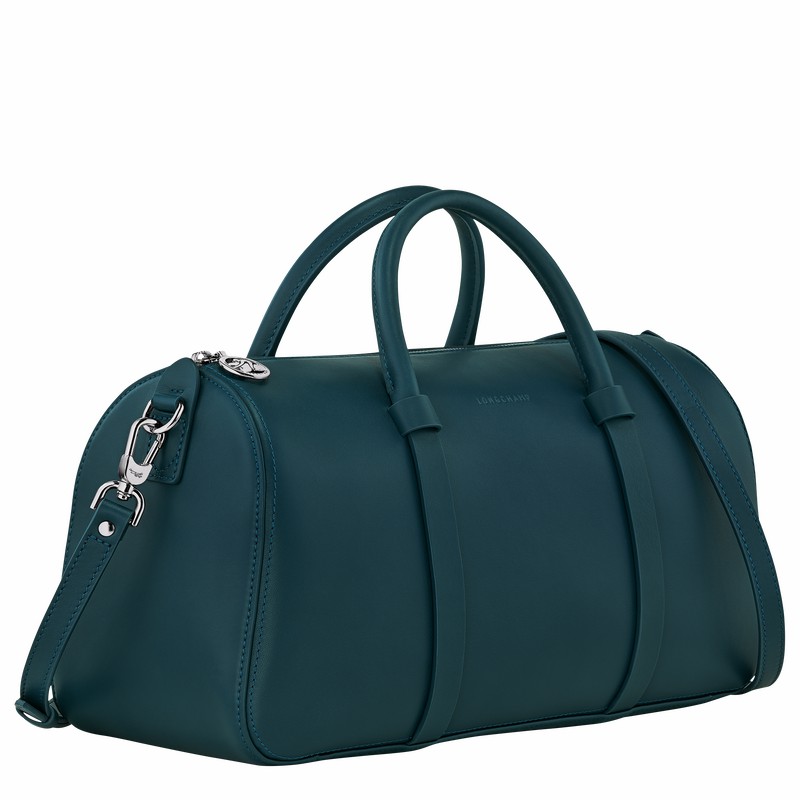 Blue Longchamp Daylong L Handbag - Leather UK | 10282HFK806