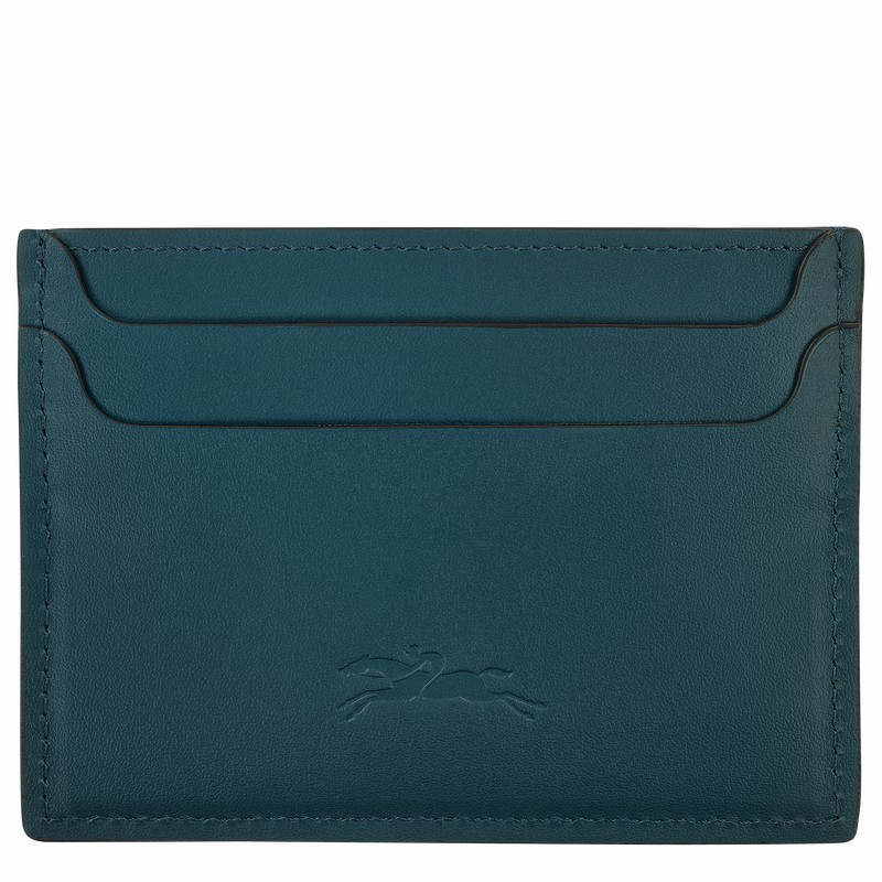 Blue Longchamp Le FOULONNÉ Card holder - Leather UK | L3218HFI806