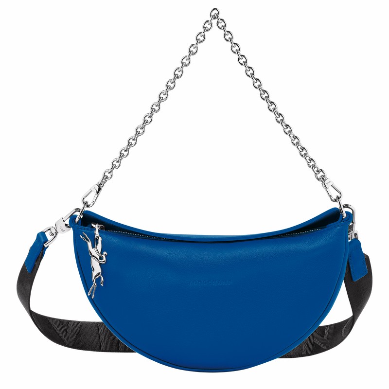 Blue Longchamp Smile S Crossbody bag - Leather UK | 10224HDSI17