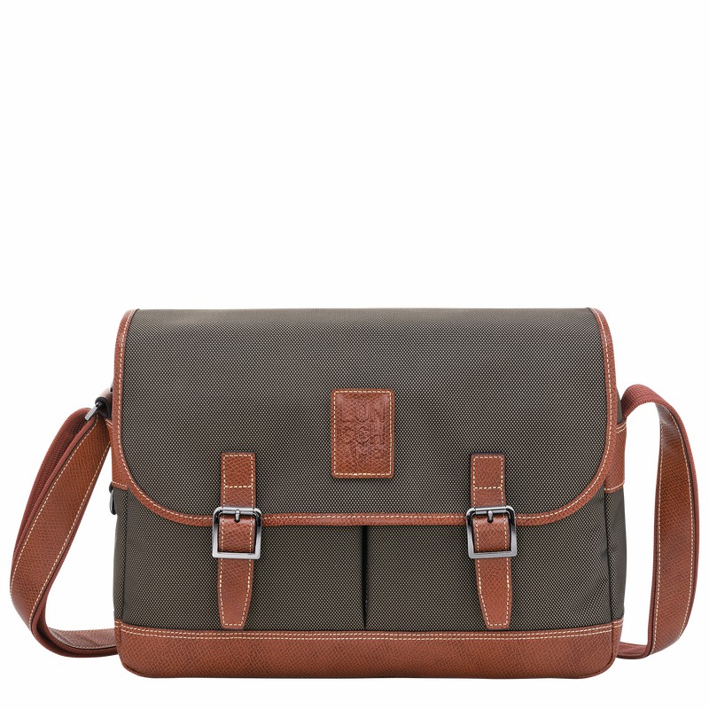 Brown Longchamp Boxford L Crossbody bag - Recycled canvas UK | L2824080042