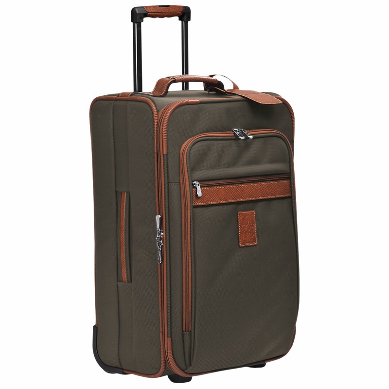 Brown Longchamp Boxford M Suitcase - Recycled canvas UK | L1429080042